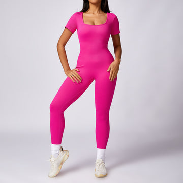 Short-sleeved Fitness Sports Jumpsuit