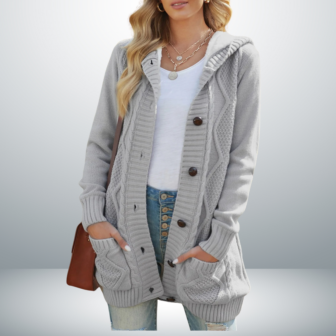 Women's Winter  Mid-length Cardigan Sweater