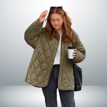 Women's  Loose Round Neck Quilted Jacket